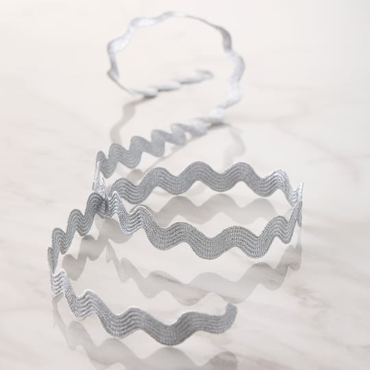 5/8" x 4yd. Silver Metallic Ric Rac Trim Ribbon by Celebrate It® Classic